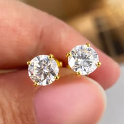 OEVAS Real 0.2CT-3CT D Color Moissanite Four Claws Stud Earrings For Women Top Quality 100% 925 Sterling Silver Wedding Jewelry