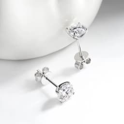 OEVAS Real 0.2CT-3CT D Color Moissanite Four Claws Stud Earrings For Women Top Quality 100% 925 Sterling Silver Wedding Jewelry