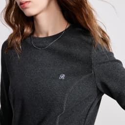 TOYOUTH Women T-Shirts 2026 Spring New Split Splicing Slim Fit Crew Neck Long Sleeve Figure Flattering Base Layer Casual Tops