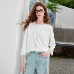 TOYOUTH Women's Long Sleeve Tee 2026 Autumn New Cotton Feel Lace Round Neck Ruffled Cuff Ballet Style French Chic Casual Tops