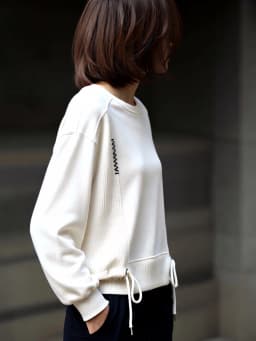 White Hoodie Women Long Sleeve Drawstring Casual Sweatshirts