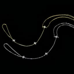 Lnkry 2.5mm Certified Moissanite Ring Bracelet 14k Gold Filled Four Leaf Flower Bracelet With Ring Hand Chain Stackable Jewelry