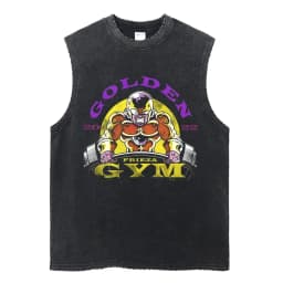 Vintage Vest Washed T-Shirt Anime Dragon Ball Graphic Tank Top Cotton Sleeveless Streetwear Loose GYM T Shirt Men's Clothing