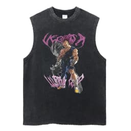 Vintage Vest Washed T-Shirt Anime Dragon Ball Graphic Tank Top Cotton Sleeveless Streetwear Loose GYM T Shirt Men's Clothing