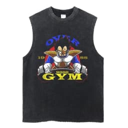 Vintage Vest Washed T-Shirt Anime Dragon Ball Graphic Tank Top Cotton Sleeveless Streetwear Loose GYM T Shirt Men's Clothing