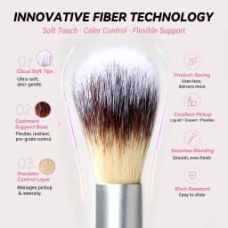 Jessup Makeup Brushes Set 3/7pcs Dual Ended Synthetic Foundation Blush Highlight Blending Eyebrow Brush with Bag,Quiet Gray T520