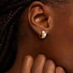 Lnkry Round 5MM Moissanite Earring With Certificate 14k Gold-Filled Wide Chunky Hoop Earrings for Women Vintage Jewelry Gift