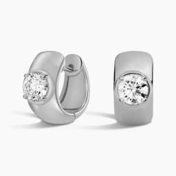 Lnkry Round 5MM Moissanite Earring With Certificate 14k Gold-Filled Wide Chunky Hoop Earrings for Women Vintage Jewelry Gift