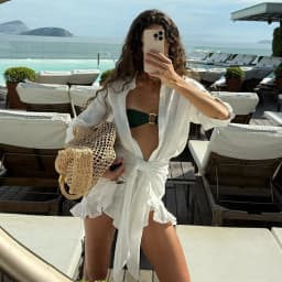 Wolfeel 2026 Summer Women's Resort Lazy Style Shirt Dress Solid Color Tie Front Collared Bodycon Summer Dress