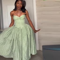 Fresh Vacation Dress Striped Vintage Strapless Slim Fit Dresses Women Beach Chic Female Stylish Elegant Summer Cute Outfit
