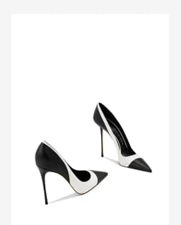 New Women's Slim Heel Fashionable Temperament Color Blocked Commuting Work Pointed Shallow Mouth High Heels 33-46