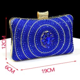 Venus Chan Blue Color Rhinestone Comfortable High Heel Shoe And Bag Fashion Style Pointed-Toe Shoes For Women Or Commuting Shoes