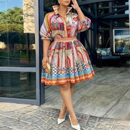 Summer Bohemian Style Vacation Set Vintage Halter Print Maxi Dress And Tassel Half Skirt Elegant Short Sleeve High Waist Outfits