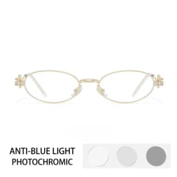 Guvina Fashion Luxury Alloy Prescription Reading Glasses Myopia Eyewear Hyperopia Anti Blue Ray Progressive Photochromic Eyewear