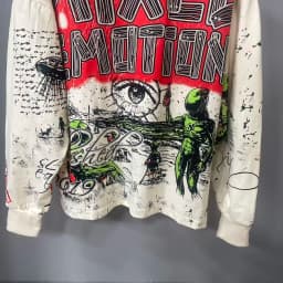 High Quality Designer MIXED-EMOTION Long sleeved T-shirt 100% cotton men's and women's Vintage Printed and hotfix rhinestone High Street Trendy Fashion Hip Hop T-shirt hoodie sweatshirt Pullover