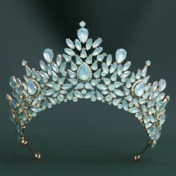 KMVEXO Luxury Baroque Crystal Beads Wedding Crowns Queen Princess Large Bridal Opal Tiaras Crown For Wedding Hair Accessories