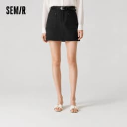Semir Women Skirt High Waist Belt Mini Slim Fit Leg Lengthening Cool Vintage Versatile A Line 2026 Summer Top