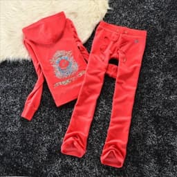 7153Solid Color Velvet Tracksuit 2026Women's Zipper Top and Pants Suit Two-Piece Set
