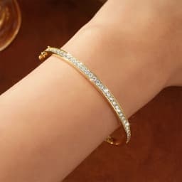 Rrjzz Exquisite Single Row 2.3mm D-Color Full Moissanite Bracelet Channel Set 58MM Inner Diameter Bangle for Women Jewelry Gifts