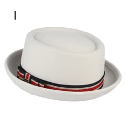 GEMVIE 100% Wool Felt Pork Pie Hat Women Men Porkpie Hat Curved Brim Pork Pie Wool Hat Unisex Autumn Winter Fedora Hat