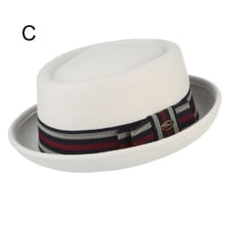 GEMVIE 100% Wool Felt Pork Pie Hat Women Men Porkpie Hat Curved Brim Pork Pie Wool Hat Unisex Autumn Winter Fedora Hat