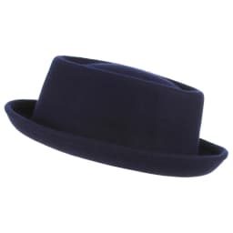 GEMVIE 100% Wool Felt Pork Pie Hat Women Men Porkpie Hat Curved Brim Pork Pie Wool Hat Unisex Autumn Winter Fedora Hat
