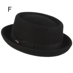 GEMVIE 100% Wool Felt Pork Pie Hat Women Men Porkpie Hat Curved Brim Pork Pie Wool Hat Unisex Autumn Winter Fedora Hat