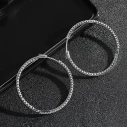 KNOBSPIN D VVS All Moissanite Earring 925 Sterling Silver Plated 18k White Gold with GRA Wedding Diamond Hoop Earrings for Women