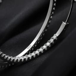KNOBSPIN D VVS All Moissanite Earring 925 Sterling Silver Plated 18k White Gold with GRA Wedding Diamond Hoop Earrings for Women
