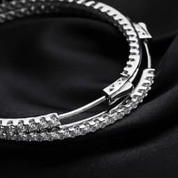 KNOBSPIN D VVS All Moissanite Earring 925 Sterling Silver Plated 18k White Gold with GRA Wedding Diamond Hoop Earrings for Women