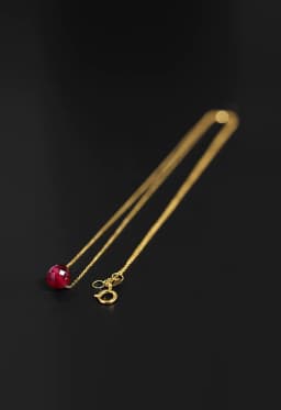 Fine Jewelry New Real 18K Gold Necklace Natural ruby for Women Au750 Design Simple Fashion Fine Jewelry Gift for Women,x667