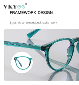 VKYEE Round Small Frame Simple Fashion Design Women's Anti-blue Light Glasses Customizable Prescription Photochromic Glasses