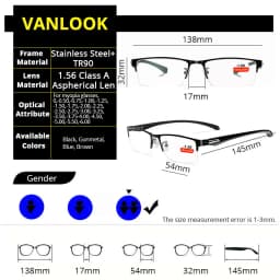 Photochromic Sunglasses Chameleon Lens Myopia Blue Light Blocking Men's Computer Glasses Game for Sight -0.50 -0.75 -175 -2.5-6