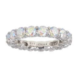 TKJ 925 Sterling Silver Rings Borealis Aurora CZ Diamond Eternity Promise Engagement Ring Wholesale Women's Jewellery Bridal Wed