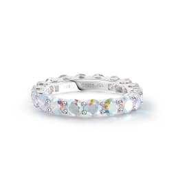 TKJ 925 Sterling Silver Rings Borealis Aurora CZ Diamond Eternity Promise Engagement Ring Wholesale Women's Jewellery Bridal Wed