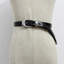 Momoluna Women Buckled Leather Belt Black 2 Cm Belt