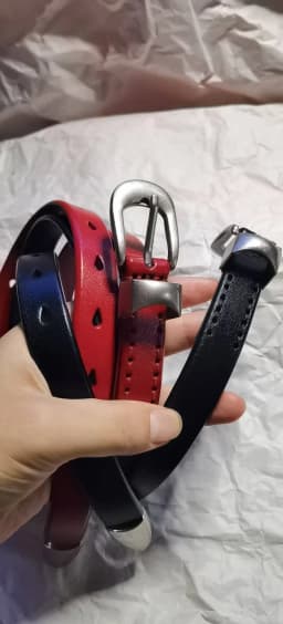 Momoluna Women Buckled Leather Belt Black 2 Cm Belt