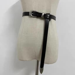 Momoluna Women Buckled Leather Belt Black 2 Cm Belt