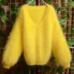 Women Mujer Autumn Winter Clothing Hairy Plush Mink Cashmere Knitted Three Quarter Sleeves O-Neck Loose Pullover Sweater Jumper