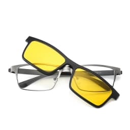 VCKA Square Myopia Glasses Sunglasses 2024 Magnet Clip Men Business Women Alloy Full Frame Custom Optics Eyewear -0.5 to -10