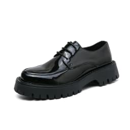 New Platform Shoes Loafers Shoes Men Thick-soled Wedding Shoes Black Formal Business Shoes Slip-on Leather Increase Casual Shoes