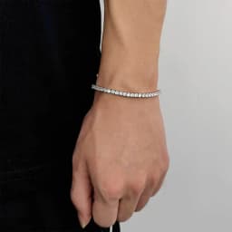 NeeTim 3mm 4mm 5mm 6.5mm Moissanite Tennis Bracelet Original S925 Sterling Silver Sparkling Bracelets for Women Men Hand Chains