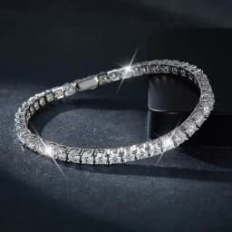 NeeTim 3mm 4mm 5mm 6.5mm Moissanite Tennis Bracelet Original S925 Sterling Silver Sparkling Bracelets for Women Men Hand Chains