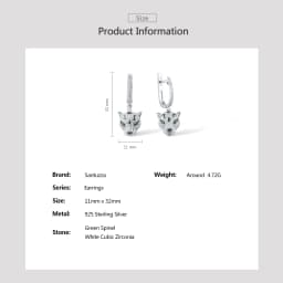 SANTUZZA Pure 925 Silver Dangling Earrings For Women Sterling Silver Sparkling Green Spinel White CZ Animal Fine Chic Jewelry