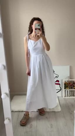 Bornladies Spring Summer Beach Style Women Dress Vintage Loose A-line Sling Dress Sexy Hot Girl 100% Cotton V-neck Dress