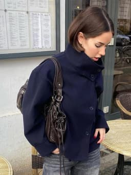 2026 Spring Stand Collar Short Jacket For Women Elegant New Long Sleeve Single Breasted Coat Elegant Lady Outerwear High Street