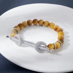 Hand Made Bracelet for Women Natural Stone Beads Bracelets for Women and Girls Gift Cubic Zirconia Jewelry Accessories for Party