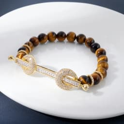 Hand Made Bracelet for Women Natural Stone Beads Bracelets for Women and Girls Gift Cubic Zirconia Jewelry Accessories for Party