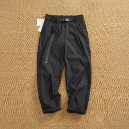 Summer thin outdoor casual pants men's loose micro cone 3D vertical cut micro elastic cargo pants