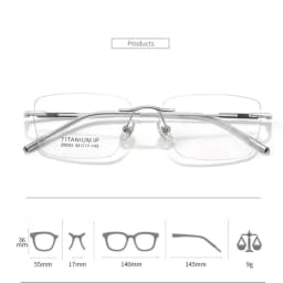 F·DRACON Pure Ttanium Frameless Glasses Simple And Retro Square Men's Glasses Frame Optical Prescription Glasses Men's 6003
